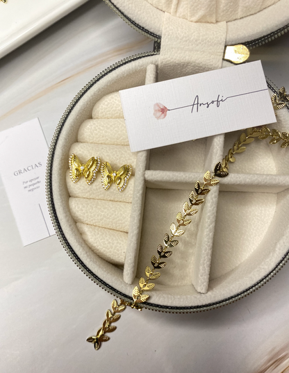 Aros Mariposas doradas