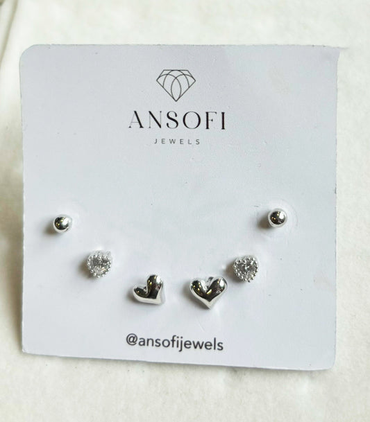 Set Aros Corazón Gemelo