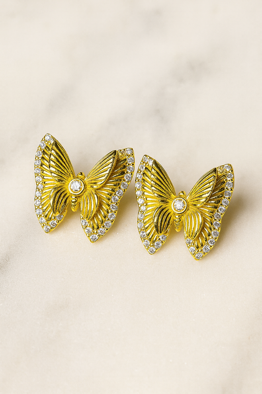 Aros Mariposas doradas