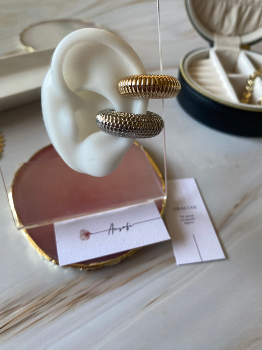 Ear Cuff  chunky silver